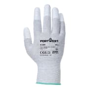 Portwest A198 Antistatic PU Palm Glove - ESD Protection - Electronics & Cleanroom Safe - High Dexterity - Grey/White product image