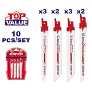 EMTOP ESSB1001 10-Piece Reciprocating Saw Blade Set product image