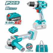 Total TCKLI6015 20V Brushless Cordless Combo Kit – Drill + Angle Grinder product image