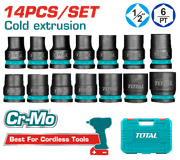 Total THISTD12141 | 14-Piece 1/2" Black Socket Set product image