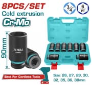 Total THKISD34082L | 3/4" Deep Impact Socket Set – 8 Pcs (26-38mm) product image