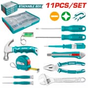 Total THKTV02H111 | 11 Pcs Household Tool Set – Home Repair Kit in Plastic Case product image