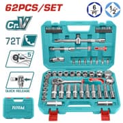 Total THT121602 62-Piece 1/2" Socket & Ratchet Set product image