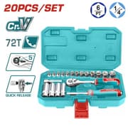 Total THT141201 20-Piece 1/4" Socket & Ratchet Set product image