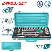 Total THT141253 24-Piece 1/2 Inch Socket Set in Metal Box product image