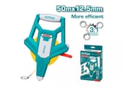 Total TMTF12506 Fiberglass Measuring Tape 50M – Durable Open Reel for Surveying product image