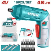 Total TSDLI0442 4V Cordless Screwdriver with 19 Screwdriver Bits product image