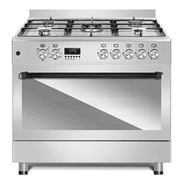 Conti Gas Cooker 90cm - 5 Burners, Full Stainless Steel, Full Safety, Cast Iron Support with Rotisserie Grill & Auto Ignition product image