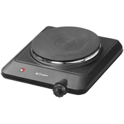 Conti Electric Hot Plate - Single Burner, 1500W Power, Adjustable Thermostat Control, Compact Design, & Black Color - HP-11201-BK product image