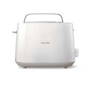 Philips Toaster - 2 Slots, 8 Browning Settings, Defrost & Reheat Functions, Integrated Bun Rack, & Compact Design - Daily Collection HD2581/01 product image