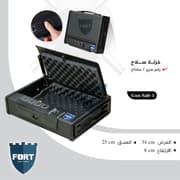 FORT Gun Safe 1 - Biometric & Digital Quick-Access Handgun Safe - Portable Steel Case with Fingerprint Scanner, PIN Code, and Foam Lining (34 x 25 x 8 cm) product image