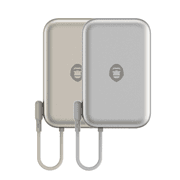 BLUEO BL039 Space Capsule Magnetic Wireless Power Bank with Built-In Cable (10000 mAh) - Natural Titanium product image
