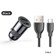 Dual USB Car Charger with Type-C Cable product image