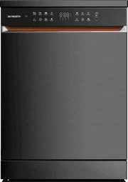 Skyworth Dishwasher - 8 Programs - ProSmart Inverter Motor - 3 Baskets - 3 Spray Arms - Touch Control - Energy Efficient Class A - Grey Finish product image