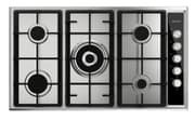 Elba Built-in Gas Hob - 90cm - 5 Burners - Stainless Steel Finish - Central Triple Ring Wok Burner - Cast Iron Pan Supports - Model E95-545 X product image