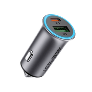 Acefast B8 95W Dual Port Metal Car Charger (USB-C 65W + USB-A 30W), PD3.0/QC3.0 Fast Charging Adapter for Laptops, MacBooks, iPhone, and Samsung - Black product image