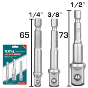 Total TAC273651 Socket Adaptor Set – 3 Pieces (1/4" + 3/8" + 1/2") product image