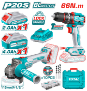Total TCKLI20273 20V Cordless Combo Kit – Drill + Angle Grinder product image
