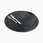 H Living Marta Jute Single Table Mat 38 cm Black product image