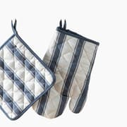 H Living Blue Lines Polyester 2 pcs Kitchen Set 17x30 cm+20x20 cm Navy Blue product image
