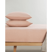 H Living Novella Premium Soft Cotton Single Size Fitted Sheet Set 100x200 cm Dusty Rose product image