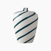 H Living Stripe Dolomite Vase 14x14x19 cm Green product image