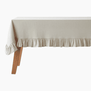 H Living Ruffled Cotton Table Cloth 150x200 cm Cream product image