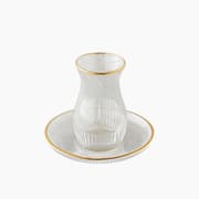 H Living Janice Glass 12 Pieces 6 Servings Tea Set 135 ml Gold product image