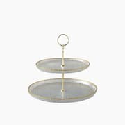 H Living Golden Glow Glass Cookie Stand 21+28 cm Transparent - Gold product image