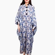 Blue Pineapple Balloon Sleeve Dress product image