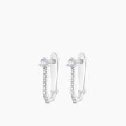 Joy Jewels Diamond Round Cut Rectangle Studded Hoops product image