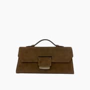 Farah Asmar Olive Suede Lara Clutch product image