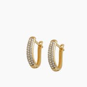 Joy Jewels Studded Curved Rectangle Hoops Earrings product image