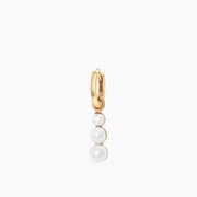 Joy Jewels Three Pearls Drop Huggie Hoop Earrings product image