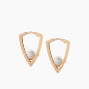 Joy Jewels Triangle Pearl Hoops Earrings product image