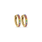Baby Chic Fine Jewelry Mini Rainbow Diamond Hoops Earrings product image