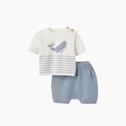 Whale Striped Knit Short Set product image