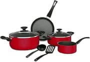 Newflon Cooking Set 8 pcs, pots 20Cm + 24Cm, Fry pan 26Cm, Red product image