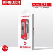 King Leen Fast Charger Cable, USB A To Lightning, 1Mm, Black product image