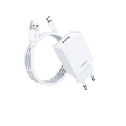 Remax Kiddy Series 2.4A Charger Set with iPhone Cable, 1Mm, White product image