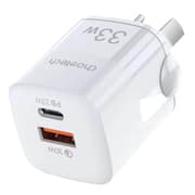 Choetech Fast Wall Charger, USB & Type C Pd, 33Watts, White product image