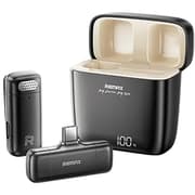Remax Wireless Live Stream Recording Microphone Type C, 300Mah Charging Dock, Black product image