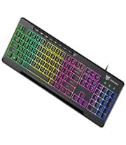 Onikuma Mechanical Gaming Keyboard, Colourful Backlight, Portable Wired Keyboard Ultra Silm, Black product image