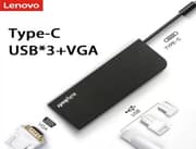 Lenovo USB Type-C Laptop Docking Station, 4 In 1 USB - A, Black product image