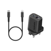 Promate Wall Charger, Type-C to Lightning, 1.2Mm, 25Watts, Black product image