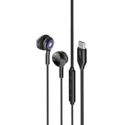 Promate Lumibuds-C Transparent Stereo Wired, Type-C, Earphones with Rgb, Black product image