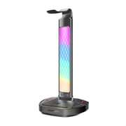 PROMATE FORTX MULTIFUNCTIONAL HEADSET STAND, 15W WIRELESS CHARGER RGB BLACK product image