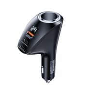 Remax Warriors Series 3-in-1 Car Charger with Cigarette Lighter Socket — 88.5W PD Fast Charge, Black product image