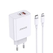 Jokade Wall Charger Type-C to Lightning, 25Watts, White product image