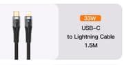 Totu Data Cable Transparent Woven, USB-C to Lightning, Black product image